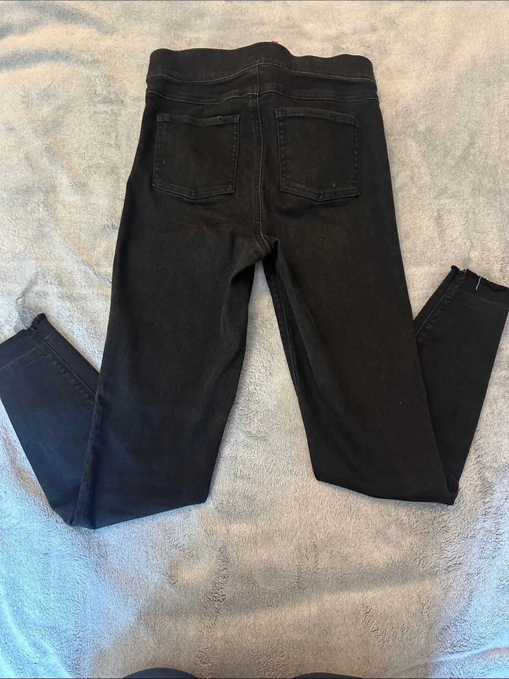 Black Spanx Women's Skinny Jeans with Distressed Detail